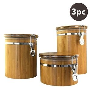 Bamboo canister set of 3